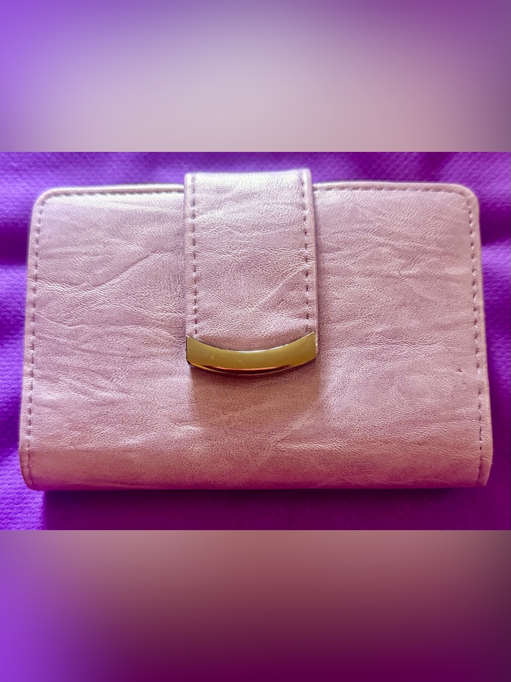 Women's Purple Clutch Wallet with Silver Accent